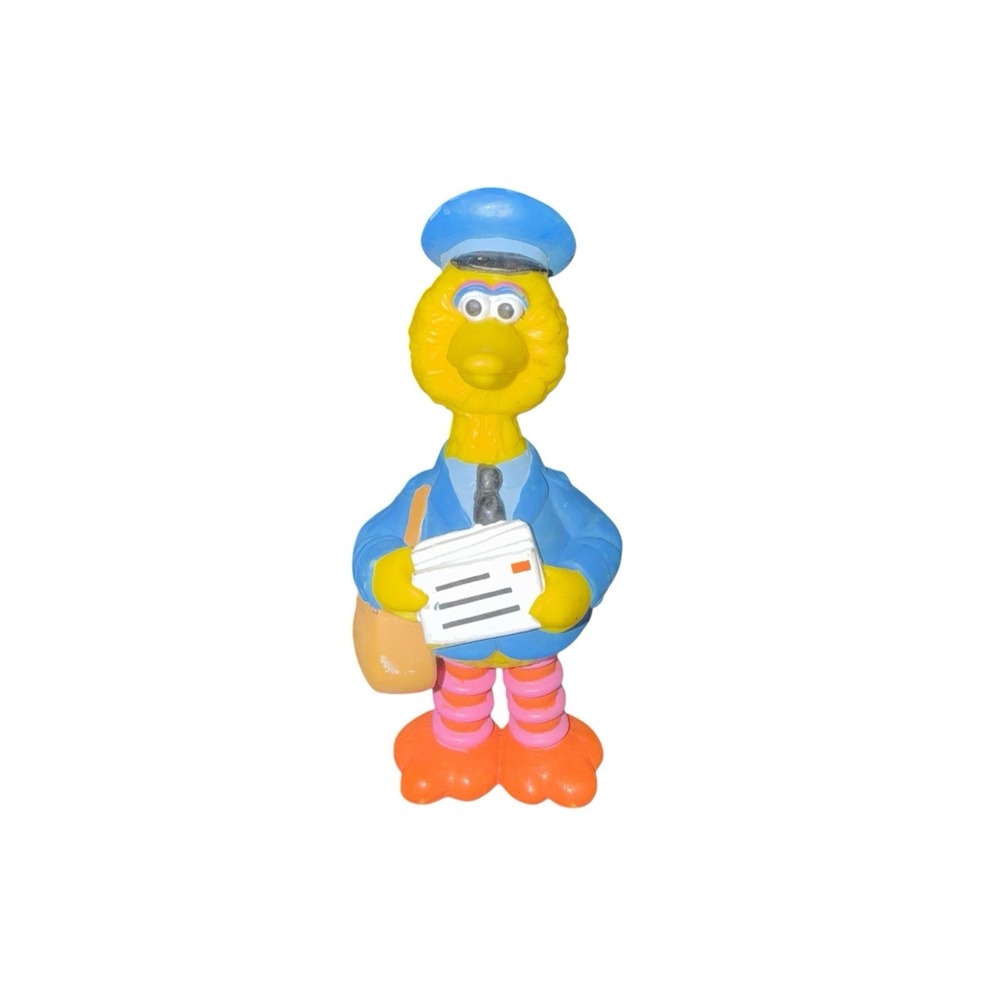 Vtg Applause Sesame Street Mailman Big Bird‎ PVC Figure Cake Topper Rare Sz. 4"
